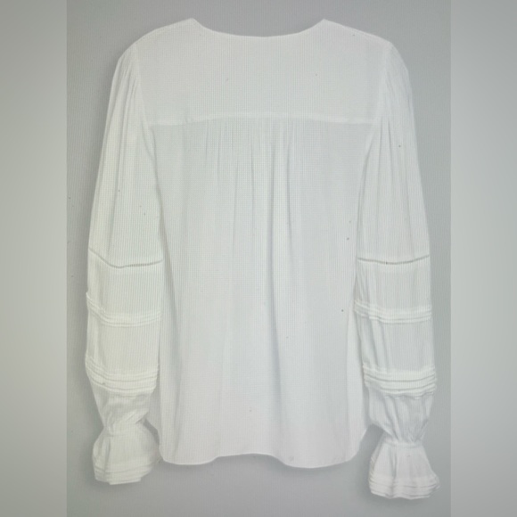 NWT RAMY BROOK Finn Blouse Top Ladder Lace Trim White Small - Picture 5 of 9